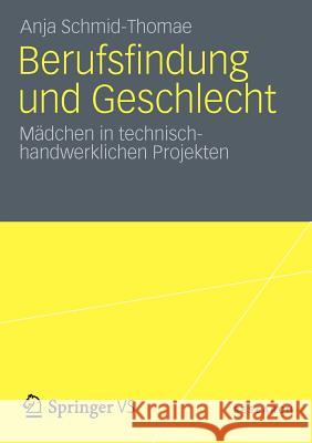 Berufsfindung Und Geschlecht: Mädchen in Technisch-Handwerklichen Projekten Schmid-Thomae, Anja 9783531183091 Vs Verlag F R Sozialwissenschaften