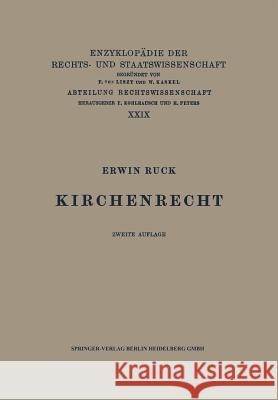 Kirchenrecht Erwin Ruck 9783540011354 Not Avail