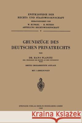 Grundzüge Des Deutschen Privatrechts Planitz, Hans 9783540013754 Springer