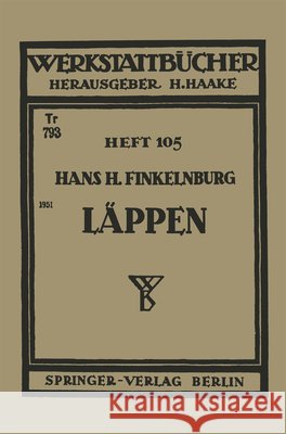 Läppen H. H. Finkelnburg 9783540016014 Not Avail