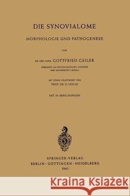 Die Synovialome: Morphologie Und Pathogenese Geiler, Gottfried 9783540026686