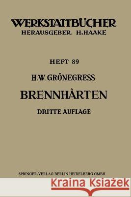 Brennhärten Hans Wilhelm Granegress 9783540029274