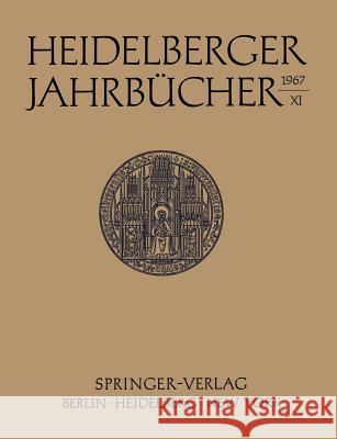 Heidelberger Jahrbücher Universitäts-Gesellschaft Heidelberg 9783540038641