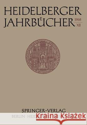 Heidelberger Jahrbücher Schipperges, H. 9783540041726