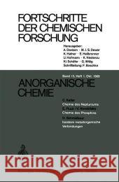 Fortschritte Der Chemischen Forschung: Anorganische Chemie / Photochemistry / Angewandte Physikalische Chemie Davison, Prof Dr a. 9783540048152