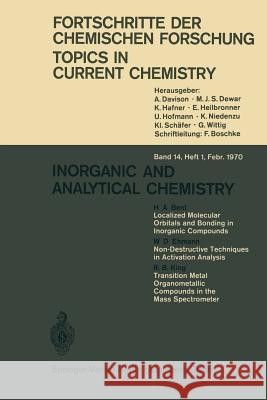 Inorganic and Analytical Chemistry H. A. Bent, W. D. Ehmann, R. B. King 9783540048169 Springer-Verlag Berlin and Heidelberg GmbH & 