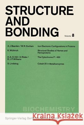 Biochemistry A. J. Bearden, W. R. Dunham, K. Wüthrich, H. A. O. Hill, A. Röder, R. J. P. Williams, S. Lindskog 9783540052579 Springer-Verlag Berlin and Heidelberg GmbH & 
