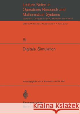 Digitale Simulation Kurt Bauknecht Walter Nef 9783540055037 Springer