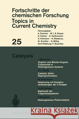 Catalysis J. Manassen R. L. Banks W. Strohmeier 9783540055426 Springer