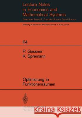Optimierung in Funktionenräumen Gessner, P. 9783540057949 Not Avail