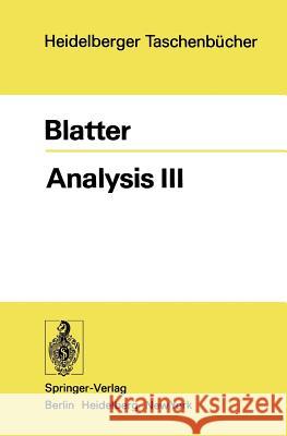 Analysis III C. Blatter 9783540069348