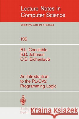 An Introduction to the Pl/Cv2 Programming Logic Constable, R. L. 9783540114925