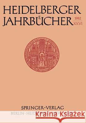 Heidelberger Jahrbücher Schipperges, H. 9783540117391