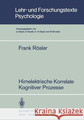 Hirnelektrische Korrelate Kognitiver Prozesse Frank Rasler 9783540118862 Not Avail