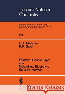 Electrical Double Layer at a Metal-Dilute Electrolyte Solution Interface G. a. Martynov R. R. Salem 9783540119951 Springer