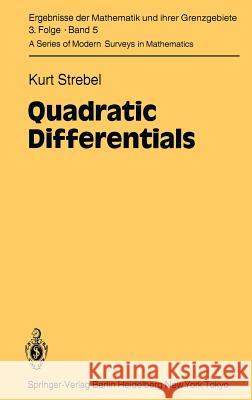 Quadratic Differentials K. Strebel 9783540130352 Springer