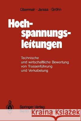 Hochspannungsleitungen: Technische Und Wirtschaftliche Bewertung Von Trassenführung Und Verkabelung Obermair, G. M. 9783540139652 Springer