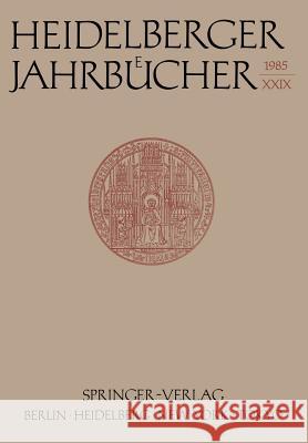 Heidelberger Jahrbücher Schipperges, H. 9783540156383