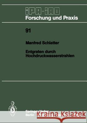 Entgraten Durch Hochdruckwasserstrahlen Manfred Schlatter 9783540161721 Springer