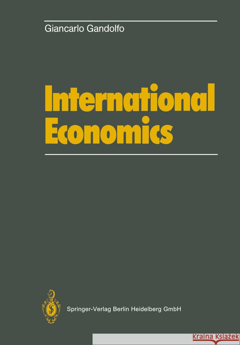 International Economics G. Gandolfo 9783540167075 Springer