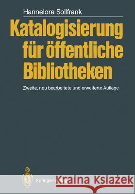 Katalogisierung Für Öffentliche Bibliotheken Sollfrank, Hannelore 9783540182566