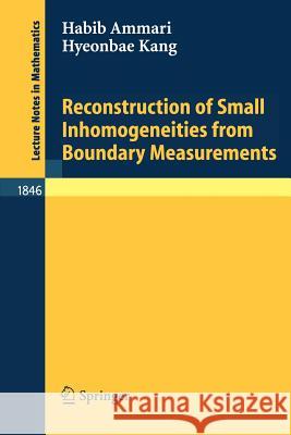 Reconstruction of Small Inhomogeneities from Boundary Measurements Habib Ammari, Hyeonbae Kang 9783540224839