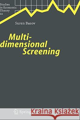 Multidimensional Screening Suren Basov 9783540239062