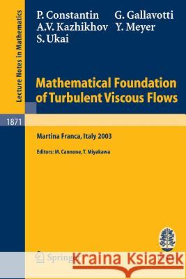 Mathematical Foundation of Turbulent Viscous Flows: Lectures given at the C.I.M.E. Summer School held in Martina Franca, Italy, September 1-5, 2003 Peter Constantin, Giovanni Gallavotti, Alexandre V. Kazhikhov, Yves Meyer, Seiji Ukai, Marco Cannone, Tetsuro Miyakawa 9783540285861