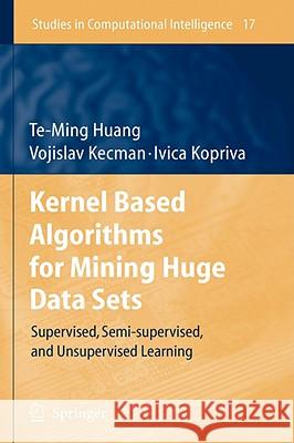 Kernel Based Algorithms for Mining Huge Data Sets: Supervised, Semi-Supervised, and Unsupervised Learning Huang, Te-Ming 9783540316817