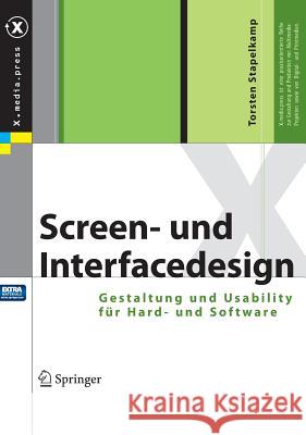 Screen- Und Interfacedesign: Gestaltung Und Usability Für Hard- Und Software Stapelkamp, Torsten 9783540329497 Springer, Berlin