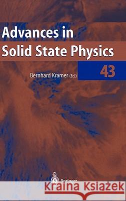 Advances in Solid State Physics Bernhard Kramer 9783540401506