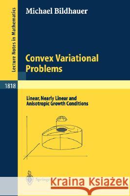 Convex Variational Problems: Linear, Nearly Linear and Anisotropic Growth Conditions Bildhauer, Michael 9783540402985 Springer