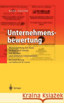 Unternehmensbewertung: Wertermittlung Bei Kauf, Verkauf Und Fusion Von Kleinen Und Mittleren Unternehmen Larson, S. M. 9783540407195 Springer, Berlin