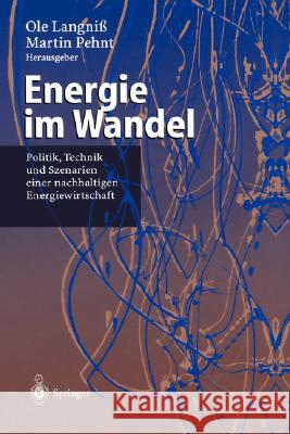 Energie Im Wandel: Politik, Technik Und Szenarien Einer Nachhaltigen Energiewirtschaft Langniß, Ole 9783540413295 Springer