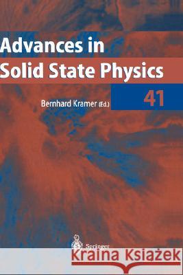 Advances in Solid State Physics B. Kramer Bernhard Kramer 9783540420002