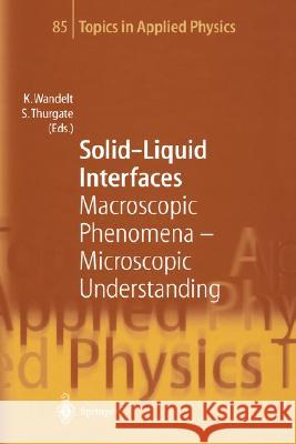 Solid-Liquid Interfaces: Macroscopic Phenomena -- Microscopic Understanding Wandelt, Klaus 9783540425830
