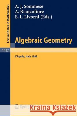 Algebraic Geometry: Proceedings of the International Conference, Held in l'Aquila, Italy, May 30 - June 4, 1988 Sommese, Andrew J. 9783540522171 Springer