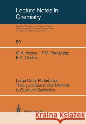 Large Order Perturbation Theory and Summation Methods in Quantum Mechanics Gustavo A. Arteca Francisco M. Fernandez Eduardo A. Castro 9783540528470 Springer-Verlag