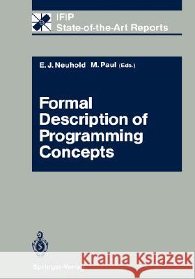 Formal Description of Programming Concepts Erich J. Neuhold Manfred Paul K. R. Apt 9783540539612 Springer