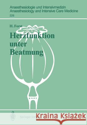 Herzfunktion Unter Beatmung Helmuth Forst 9783540559740 Not Avail