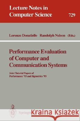 Performance Evaluation of Computer and Communication Systems Donatiello, Lorenzo 9783540572978 Springer