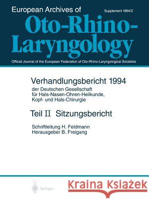 Sitzungsbericht Bernd Freigang, H. Feldmann 9783540585527 Springer-Verlag Berlin and Heidelberg GmbH & 