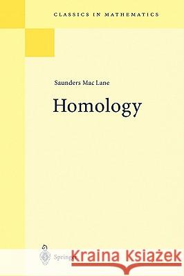 Homology Saunders Maclane 9783540586623 SPRINGER-VERLAG BERLIN AND HEIDELBERG GMBH & 