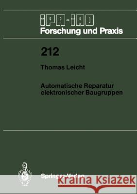 Automatische Reparatur Elektronischer Baugruppen Leicht, Thomas 9783540590156