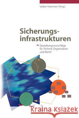 Sicherungsinfrastrukturen: Gestaltungsvorschläge Für Technik, Organisation Und Recht Hammer, Volker 9783540600817 Not Avail