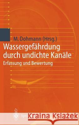 Wassergefährdung Durch Undichte Kanäle: Erfassung Und Bewertung Dohmann, Max 9783540642121