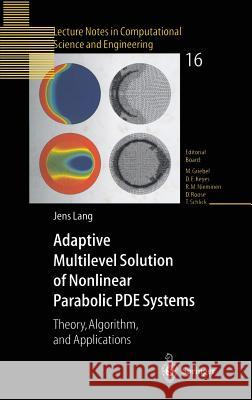 Adaptive Multilevel Solution of Nonlinear Parabolic Pde Systems: Theory, Algorithm, and Applications Lang, Jens 9783540679004 Springer Berlin Heidelberg