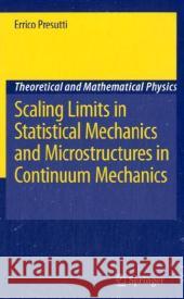 Scaling Limits in Statistical Mechanics and Microstructures in Continuum Mechanics Errico Presutti 9783540733041 Springer-Verlag Berlin and Heidelberg GmbH & 