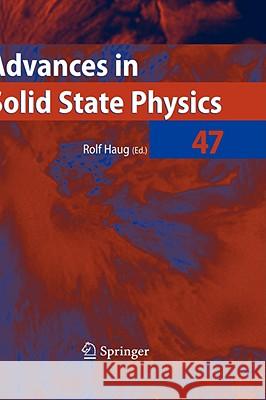 Advances in Solid State Physics 47  9783540743248 Springer