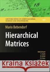 Hierarchical Matrices: A Means to Efficiently Solve Elliptic Boundary Value Problems Mario Bebendorf 9783540771463 Springer-Verlag Berlin and Heidelberg GmbH & 
